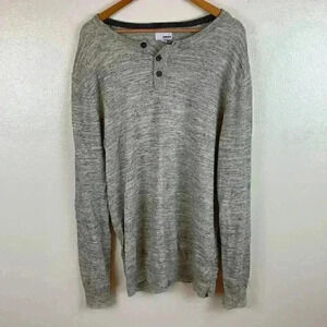 Sonoma XXLT Long Sleeve Cotton/poly Blend Heathered Henley.